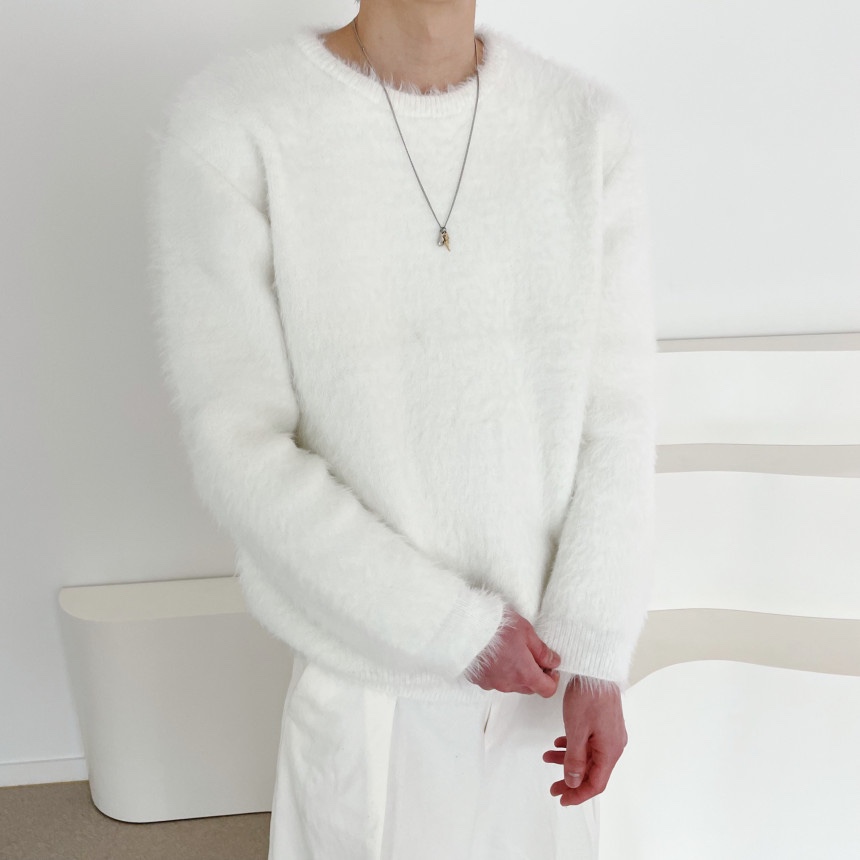겨울 니트 허그 소프트 모헤어 블랑 오버핏 헤비 앙고라 스웨터 (5color)